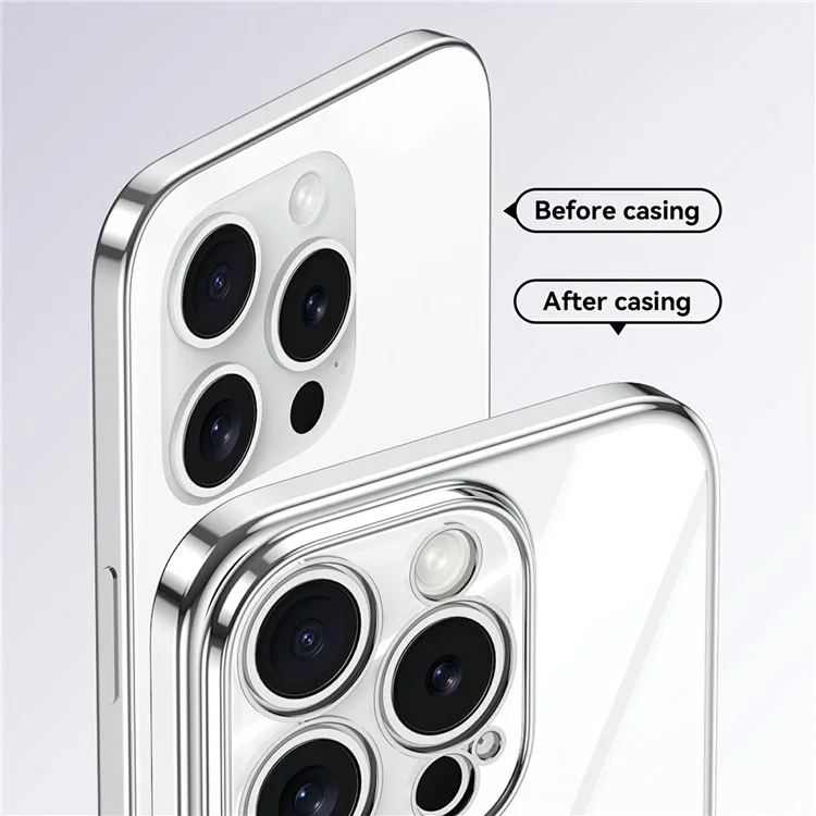 Sulada For Iphone 14 Pro Max Case Alecloplating Ultra Clear Soft Thpe Cope с Помощью Запястья PU с Ремешком Для Запястья PU - Белый