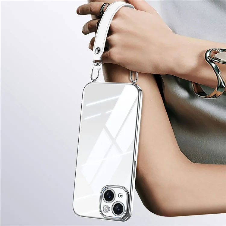Sulada Для Iphone 14 Case Acleltrating Ultra Clear Soft Tpu Phone Cope с Помощью Запястья PU PU - Белый