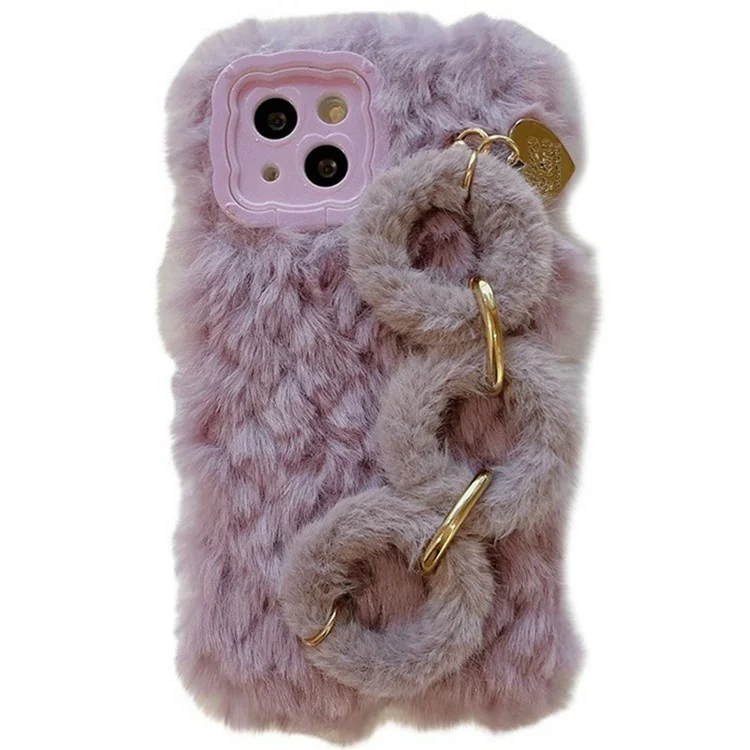 Para Iphone 14 Case Lens Kickstand Furry Silicone Tele