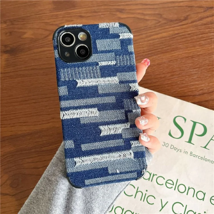 Para Iphone 14 Case Denim, Sinta Tpu+pano Anti-arranhão Capa - Estilo A