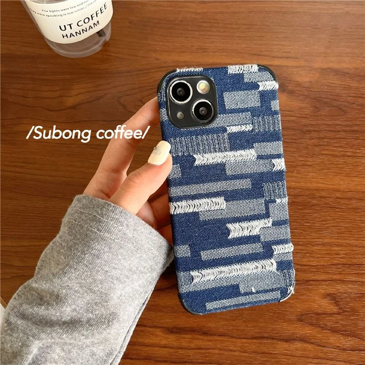 Para Iphone 14 Case Denim, Sinta Tpu+pano Anti-arranhão Capa - Estilo A