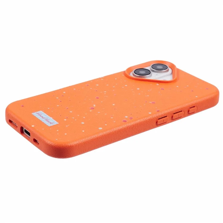 For iPhone 16 Plus Case TPU Splatter Paint Phone Cover - Orange