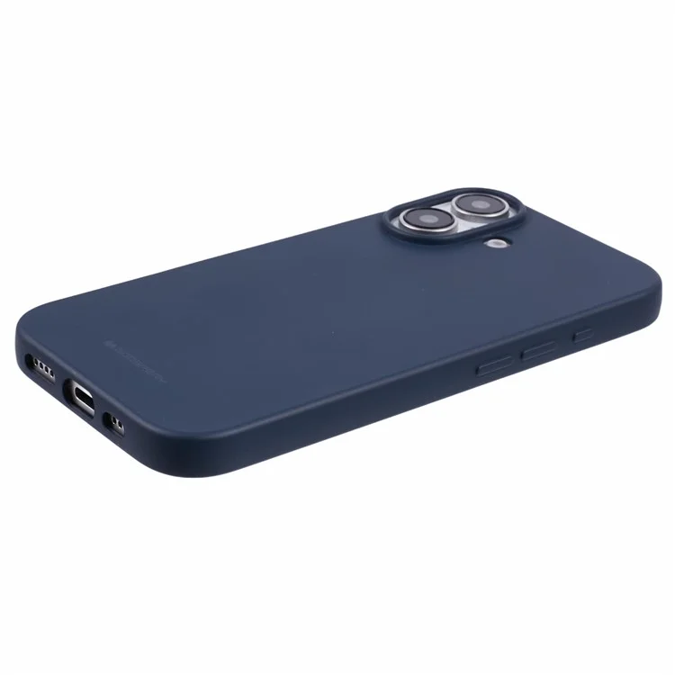 MERCURY GOOSPERY SOFT FEELING Series for iPhone 16 Plus Case Matte Finish TPU Phone Cover - Dark Blue