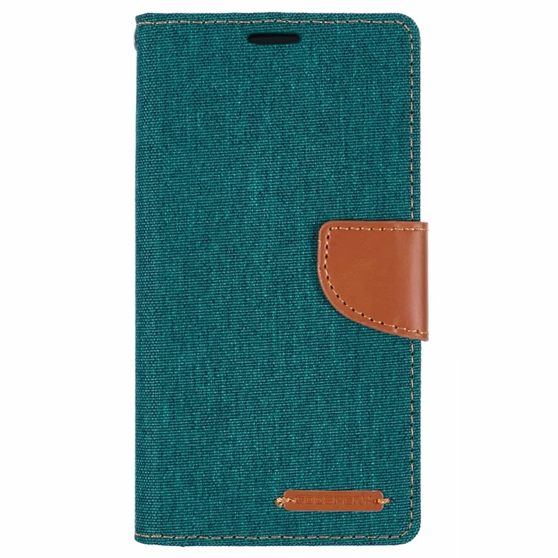MERCURY GOOSPERY For iPhone 16 Pro Max Case Canvas Texture Leather Wallet Phone Cover - Green
