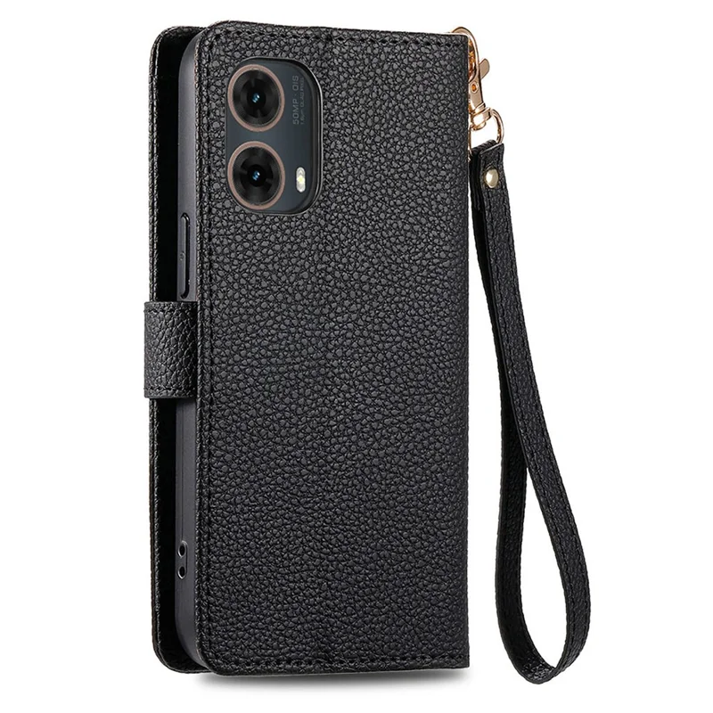 Per Motorola Moto G85 5G / S50 Neo 5G Case RFID Bloccante Coperchio Telefonico in Pelle Tascabile Con Cerniera - Nero