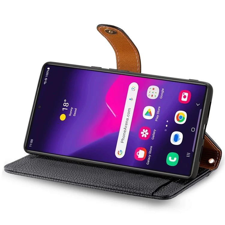Для Samsung Galaxy S24 Ultra Case RFID Блокирование на Молнии на Молнии - Черный