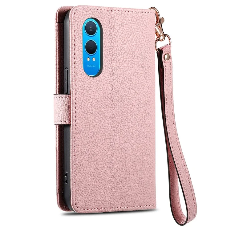For OnePlus Nord CE4 Lite 5G / Oppo K12x 5G (China) Case RFID Blocking Zipper Pocket Leather Wallet Phone Cover - Pink