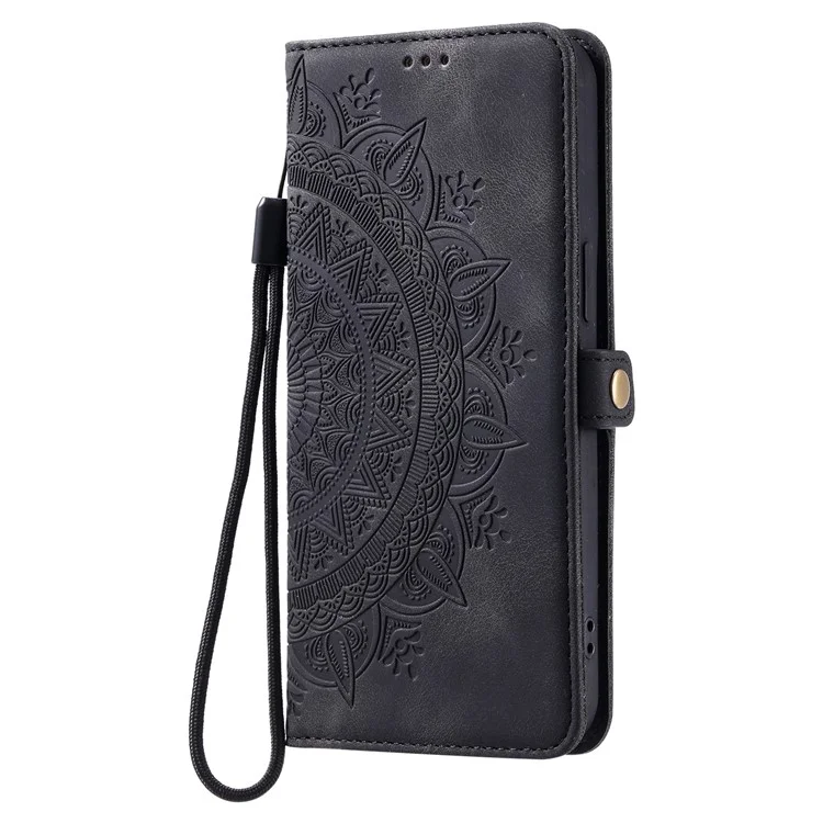 Style 016 Pour Motorola Edge 50 Neo 5G Étauche Secle Secture Totem Impriret Couverture de Téléphone en Cuir - Noir