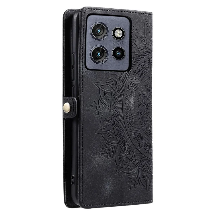 Style 016 Pour Motorola Edge 50 Neo 5G Étauche Secle Secture Totem Impriret Couverture de Téléphone en Cuir - Noir
