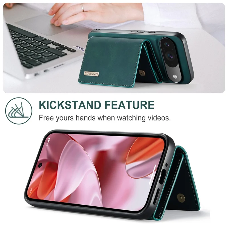 Dg. Serie Ming M1 Per Google Pixel 9 / Pixel 9 Pro Case Cholde Coperchio PU PU PU Coveret - Verde