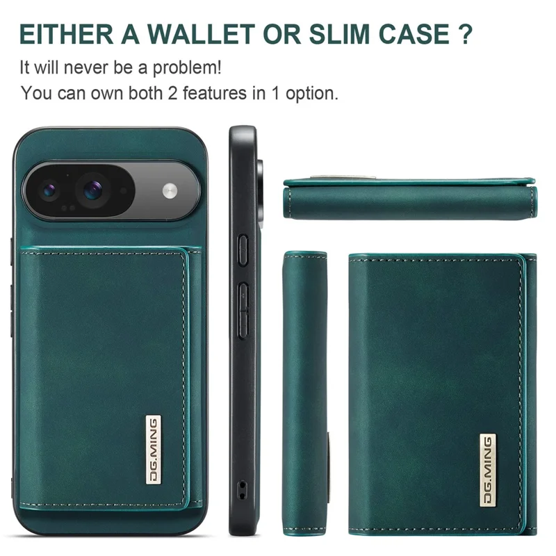 Dg. Serie Ming M1 Per Google Pixel 9 / Pixel 9 Pro Case Cholde Coperchio PU PU PU Coveret - Verde