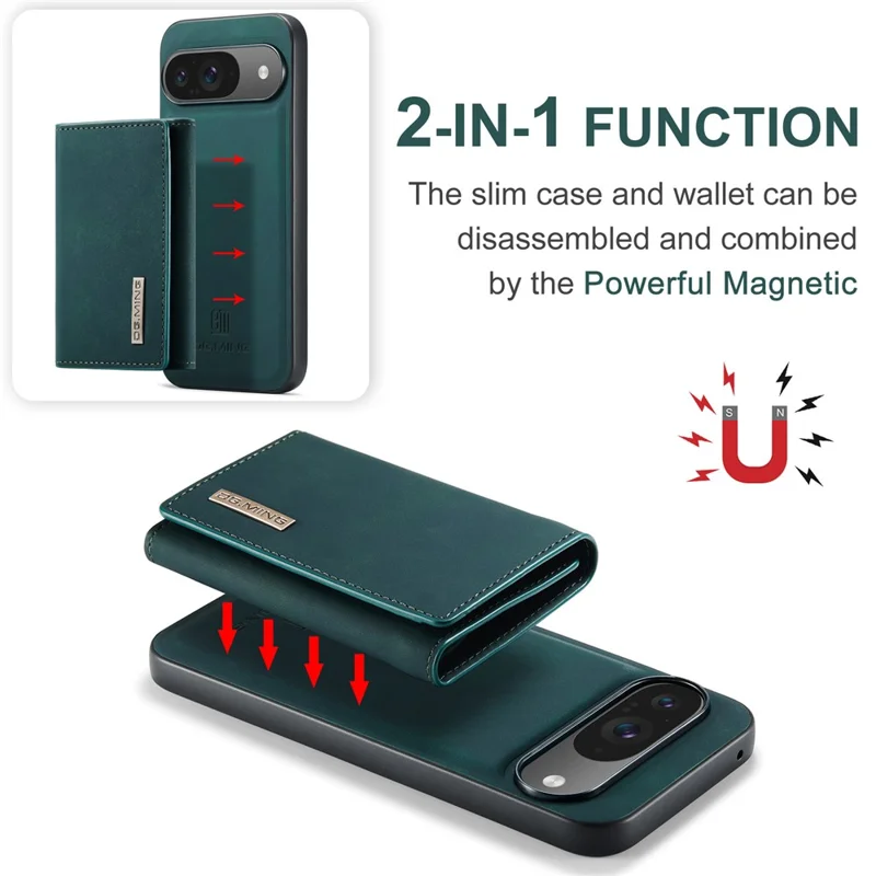 Dg. Serie Ming M1 Per Google Pixel 9 / Pixel 9 Pro Case Cholde Coperchio PU PU PU Coveret - Verde