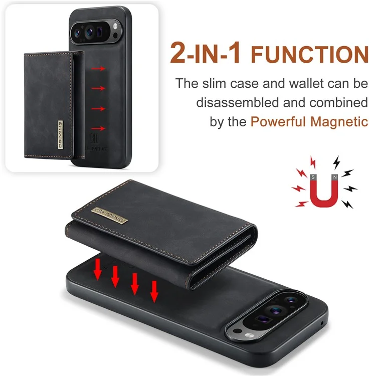 Dg. Serie Ming M1 Per Google Pixel 9 Pro XL Case Kickstand Poper Puore PU Paformati - Nero