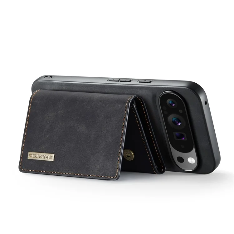 Dg. Serie Ming M1 Per Google Pixel 9 Pro XL Case Kickstand Poper Puore PU Paformati - Nero