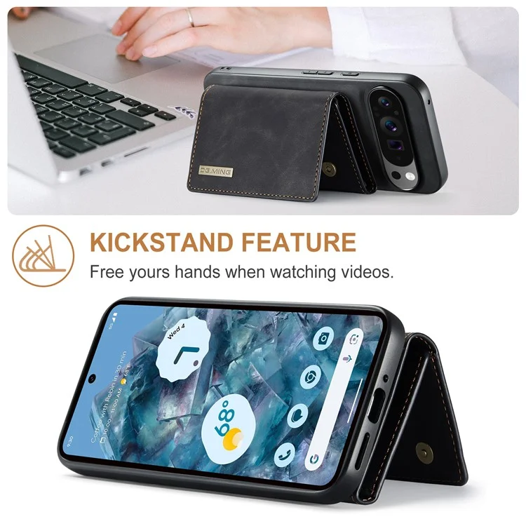 Dg. Serie Ming M1 Per Google Pixel 9 Pro XL Case Kickstand Poper Puore PU Paformati - Nero