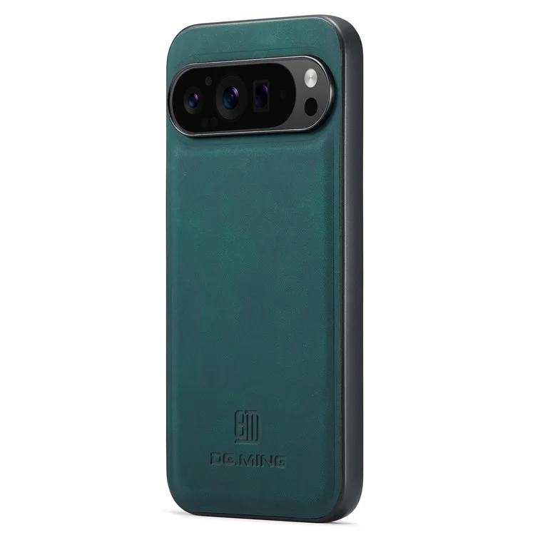 DG.MING per Google Pixel 9 Pro XL Case PU Leather Covered PC+TPU Hybrid Phone Shell - Verde