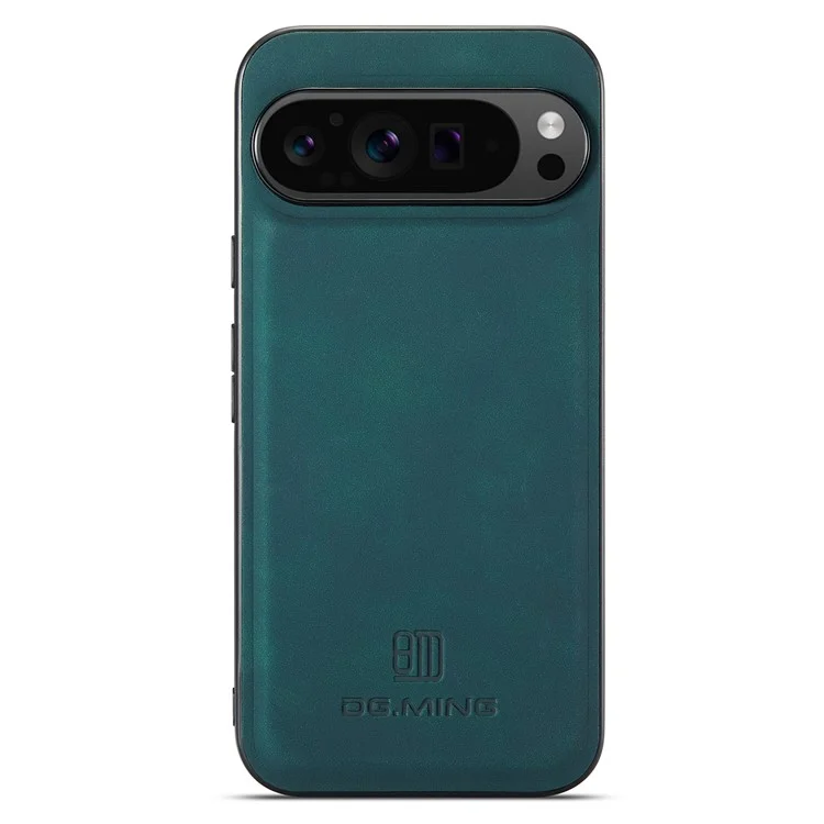 DG.MING per Google Pixel 9 Pro XL Case PU Leather Covered PC+TPU Hybrid Phone Shell - Verde