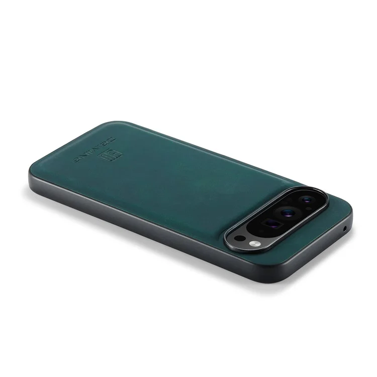 DG.MING per Google Pixel 9 Pro XL Case PU Leather Covered PC+TPU Hybrid Phone Shell - Verde