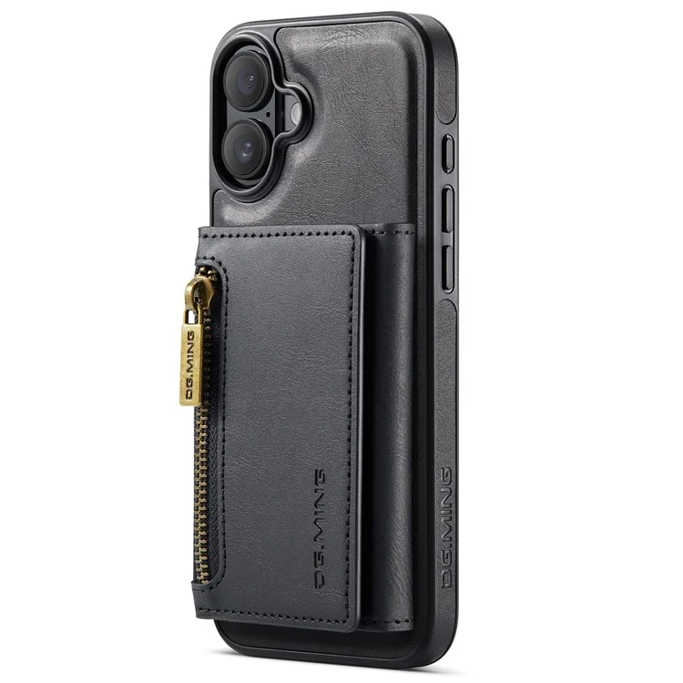 Текущий. Серия Ming M5 Для Iphone 16 Case Съемный Магнитный Кожаный Телефон с Картами Слотами - Черный