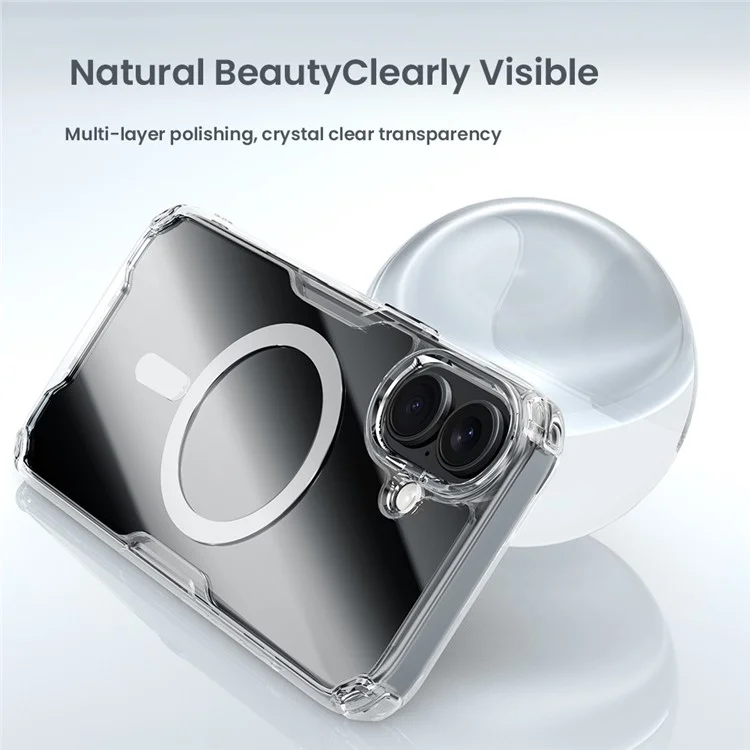 NILLKIN Pro Series for iPhone 16 Plus Case Compatible with MagSafe TPU+PC Ultra Clear Phone Case - Transparent