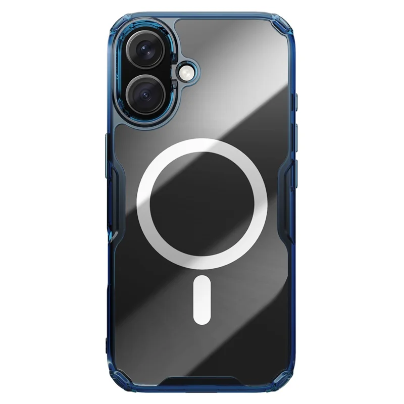 NILLKIN Nature Pro Series for iPhone 16 Case Compatible with MagSafe TPU + PC Ultra Clear Phone Case - Blue