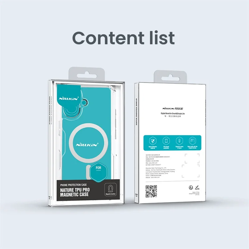 NILLKIN Nature Pro Series for iPhone 16 Case Compatible with MagSafe TPU + PC Ultra Clear Phone Case - Blue