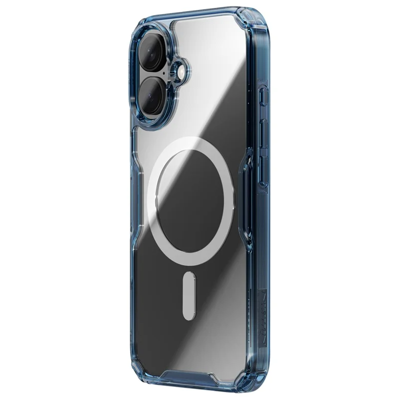 NILLKIN Nature Pro Series for iPhone 16 Case Compatible with MagSafe TPU + PC Ultra Clear Phone Case - Blue