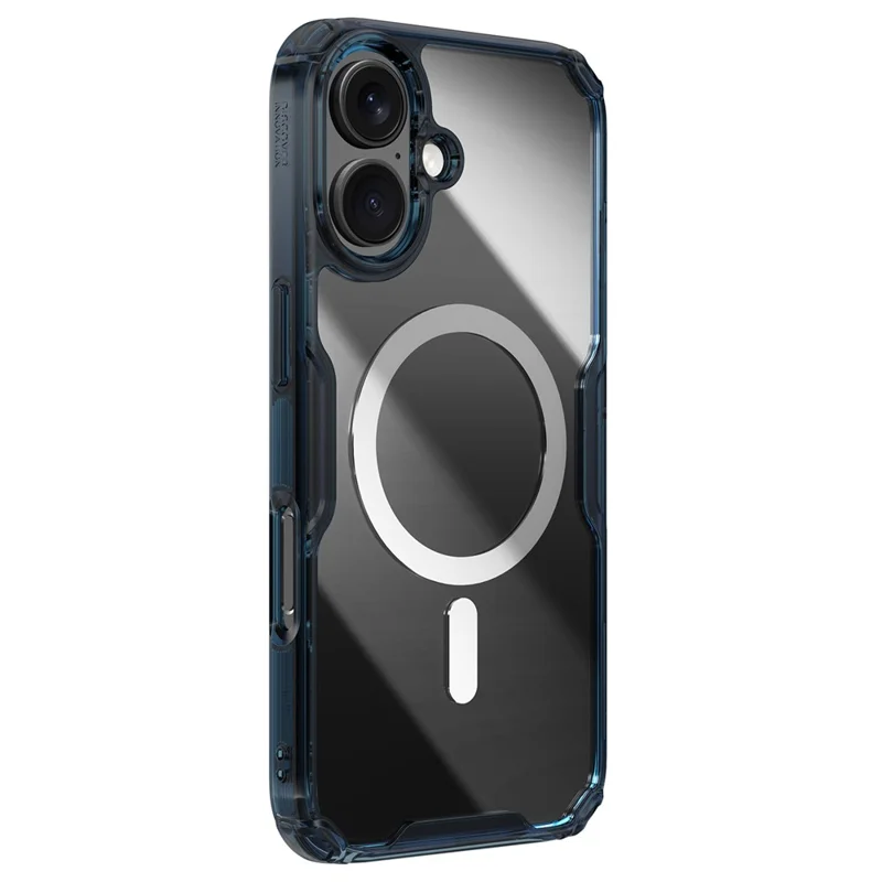 NILLKIN Nature Pro Series for iPhone 16 Case Compatible with MagSafe TPU + PC Ultra Clear Phone Case - Blue
