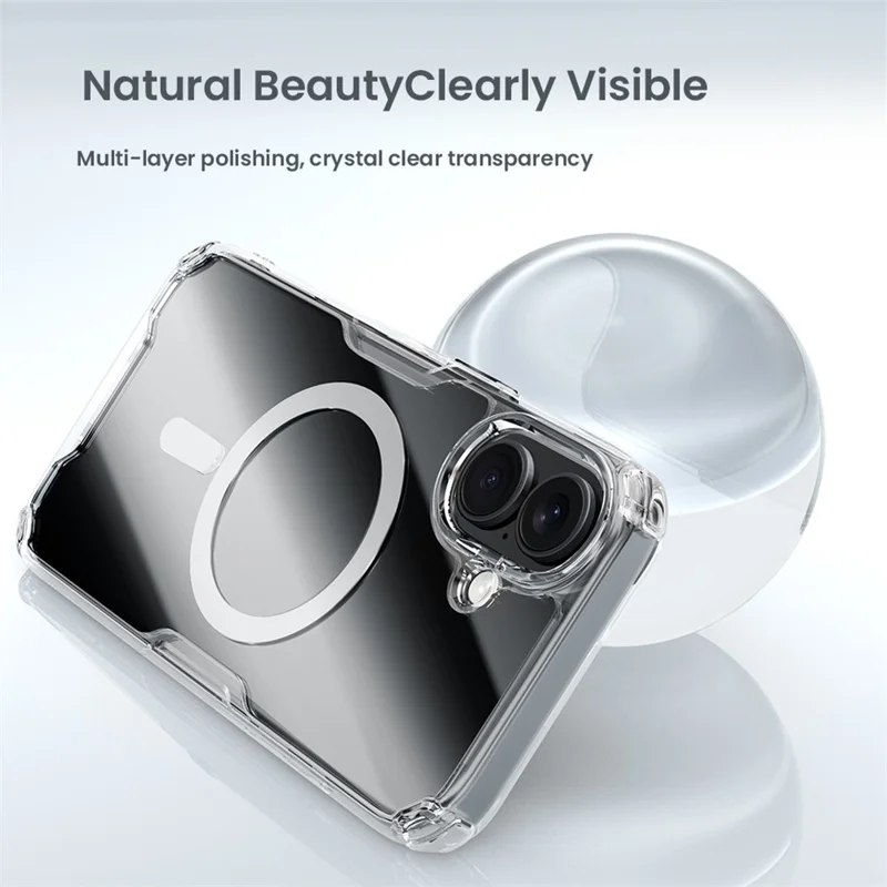 NILLKIN Nature Pro Series for iPhone 16 Case Compatible with MagSafe TPU + PC Ultra Clear Phone Case - Blue