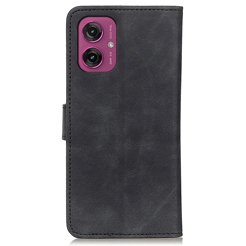 KHAZNEH For Motorola Moto G55 5G Case PU Leather Retro Texture Phone Cover - Black