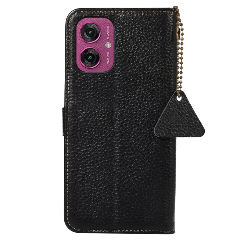 Pour Motorola Moto G55 5G Case RFID Blocking Texture Litchi Couverture de Téléphone de Court - Noir