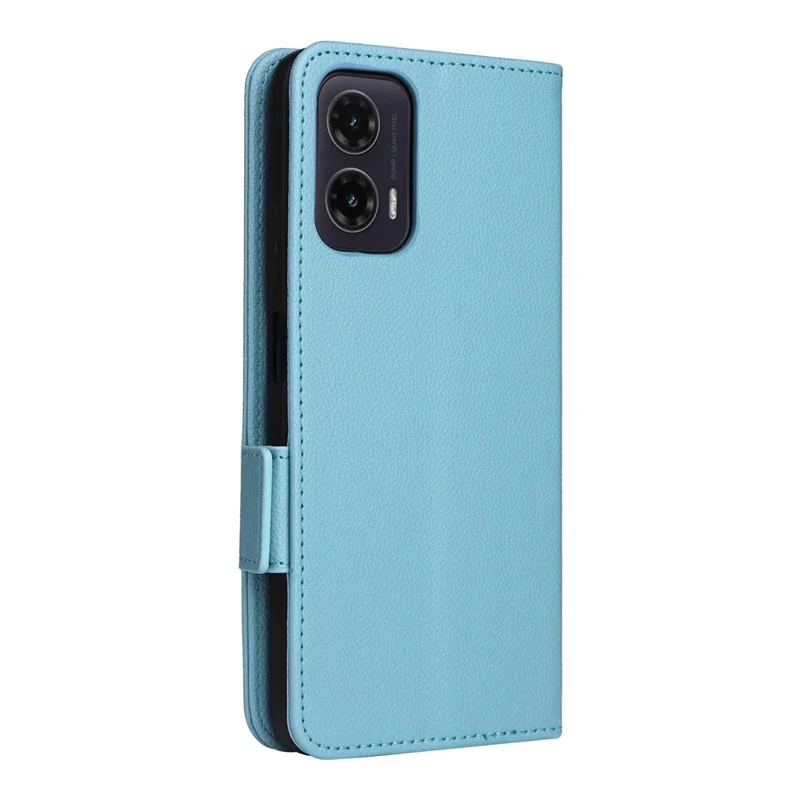 Para Motorola Moto G35 5G Case Litchi Texture PU Cuero de Cuero Flip Phone Cover - Azul Bebé