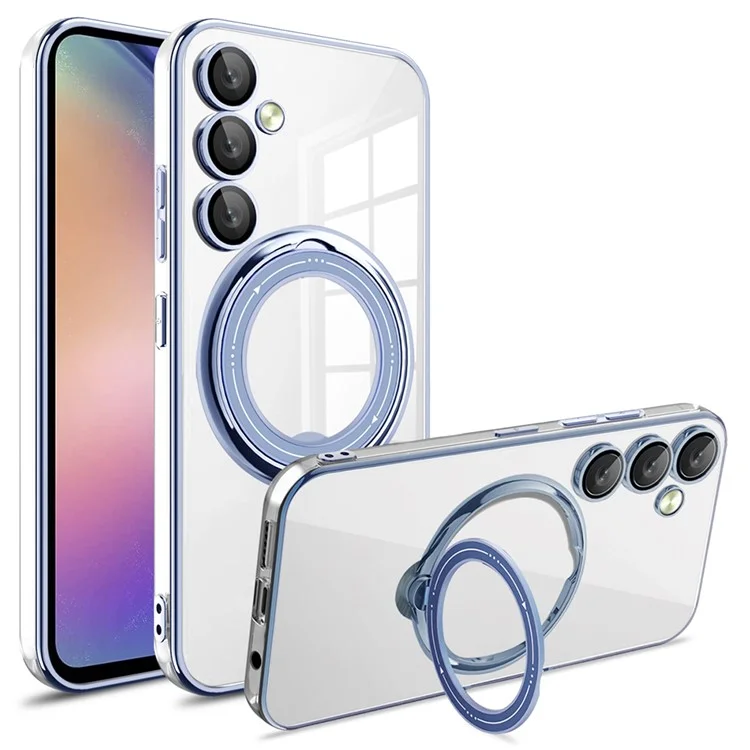 Для Samsung Galaxy A35 5G Case Kickstand PC+TPU Магнитная Телефонная Крышка - Синий