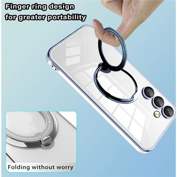 Для Samsung Galaxy A35 5G Case Kickstand PC+TPU Магнитная Телефонная Крышка - Синий