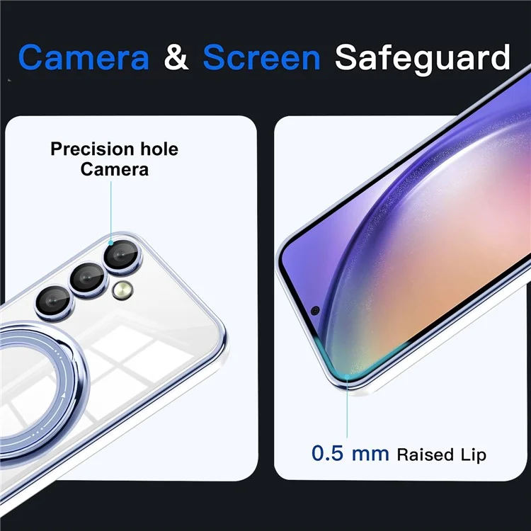 Для Samsung Galaxy A35 5G Case Kickstand PC+TPU Магнитная Телефонная Крышка - Синий