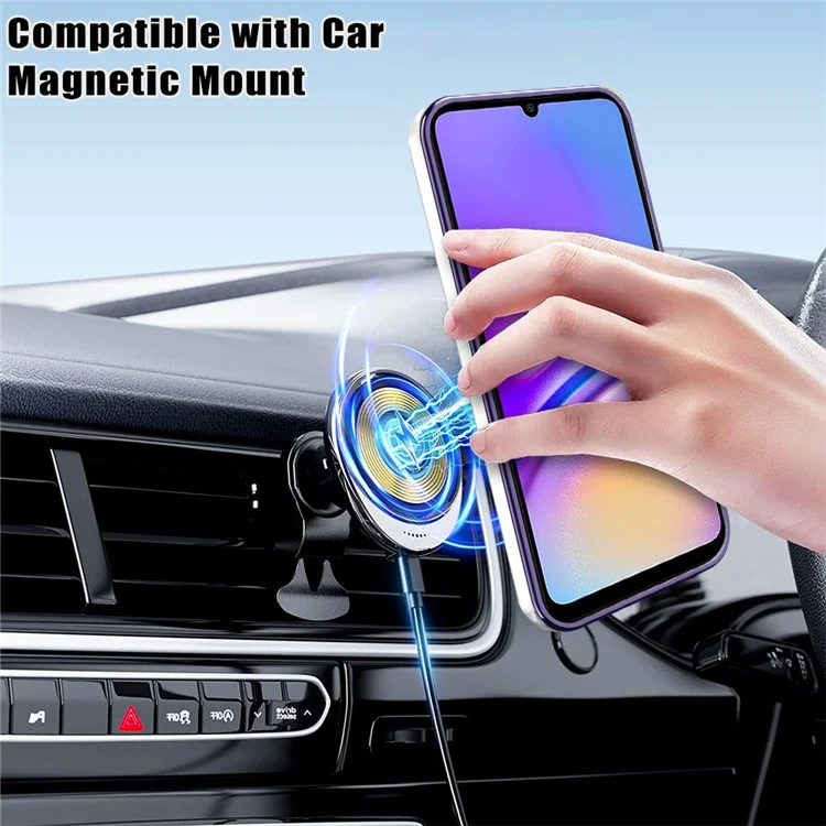 For Samsung Galaxy A06 4G Case Kickstand PC+TPU Magnetic Phone Cover - Purple