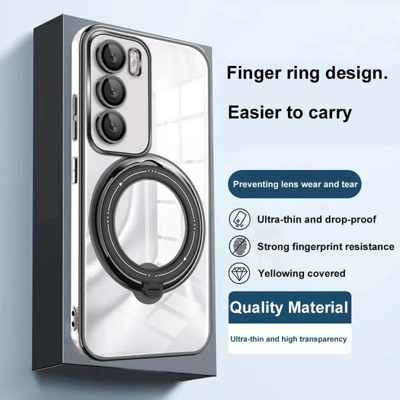 For Oppo Reno12 Pro 5G (Global) Case Kickstand PC+TPU Magnetic Phone Cover - Green