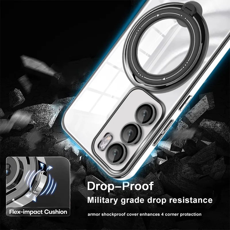 For Oppo Reno12 Pro 5G (Global) Case Kickstand PC+TPU Magnetic Phone Cover - Green