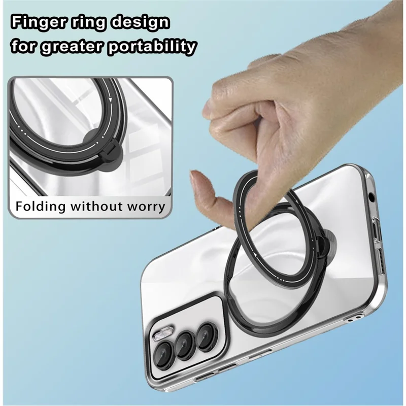 For Oppo Reno12 Pro 5G (Global) Case Kickstand PC+TPU Magnetic Phone Cover - Green