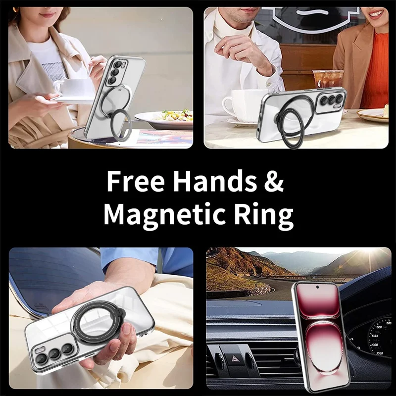 For Oppo Reno12 Pro 5G (Global) Case Kickstand PC+TPU Magnetic Phone Cover - Green