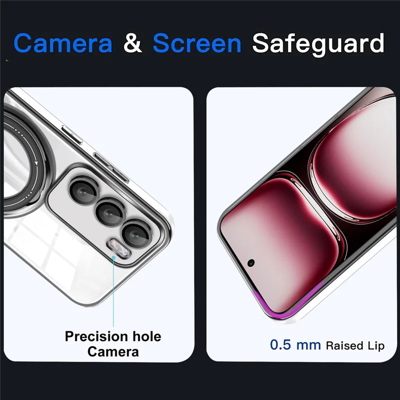 For Oppo Reno12 Pro 5G (Global) Case Kickstand PC+TPU Magnetic Phone Cover - Green