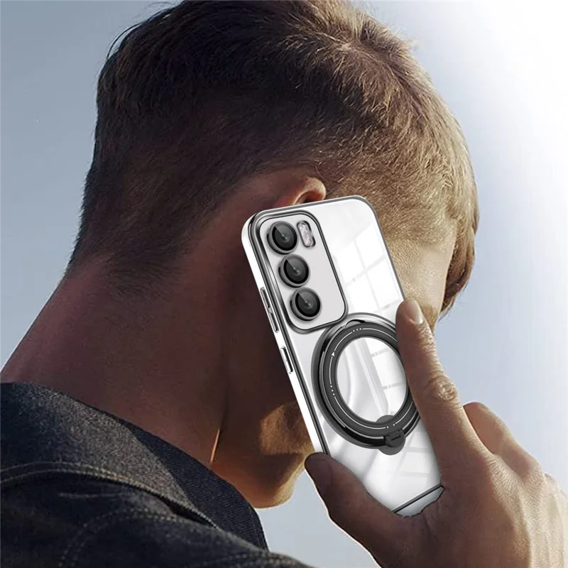 For Oppo Reno12 Pro 5G (Global) Case Kickstand PC+TPU Magnetic Phone Cover - Green