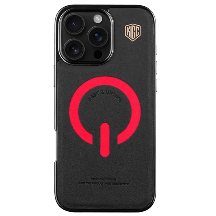 KIGC Для Iphone 16 Pro Case, Совместимый с Magsafe Leather+pc+tpu. Обложка Телефонного Телефона - Черный