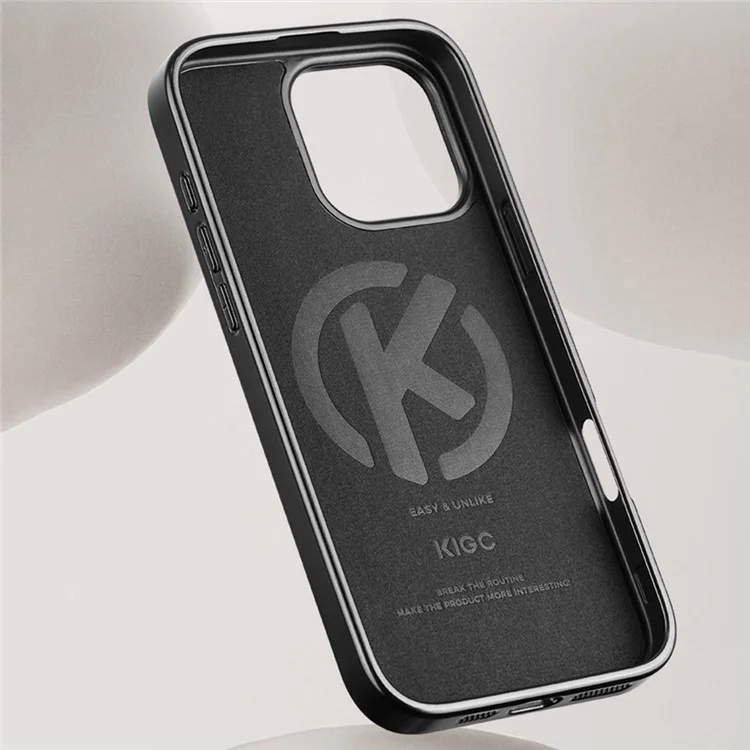 KIGC Для Iphone 16 Pro Max Case Case Crocodile Texture Leather+PC+TPU Colectrating Phone Cope - Серый