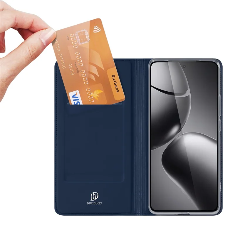 DUX DUCIS Skin Pro Serie für Xiaomi 14T Hülle Lederhülle Kartenfach - Blau
