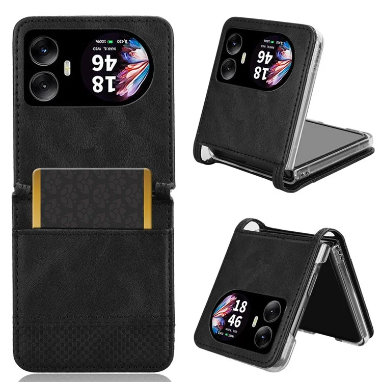 Pour Blackview Hero 10 4G Case Retro Texture Leather + pc Téléphone pc Avec Fente de Carte - Noir