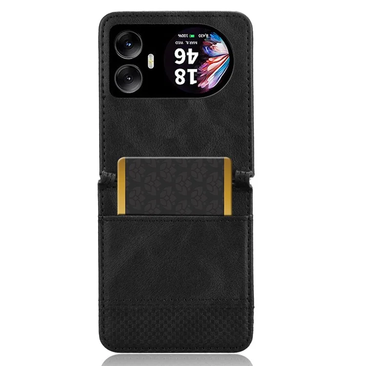 Pour Blackview Hero 10 4G Case Retro Texture Leather + pc Téléphone pc Avec Fente de Carte - Noir