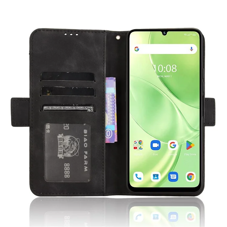Для Umidigi G9 5G / Примечание 90 Кожаная Чехла Для Кошелька с Несколькими Картами Слотами - Черный