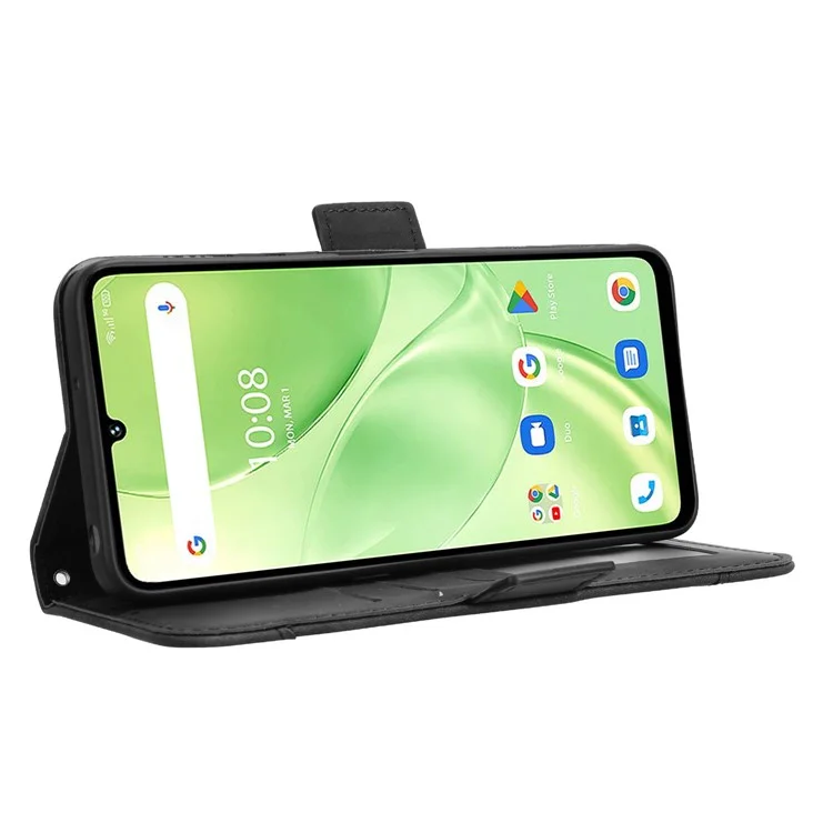 Для Umidigi G9 5G / Примечание 90 Кожаная Чехла Для Кошелька с Несколькими Картами Слотами - Черный