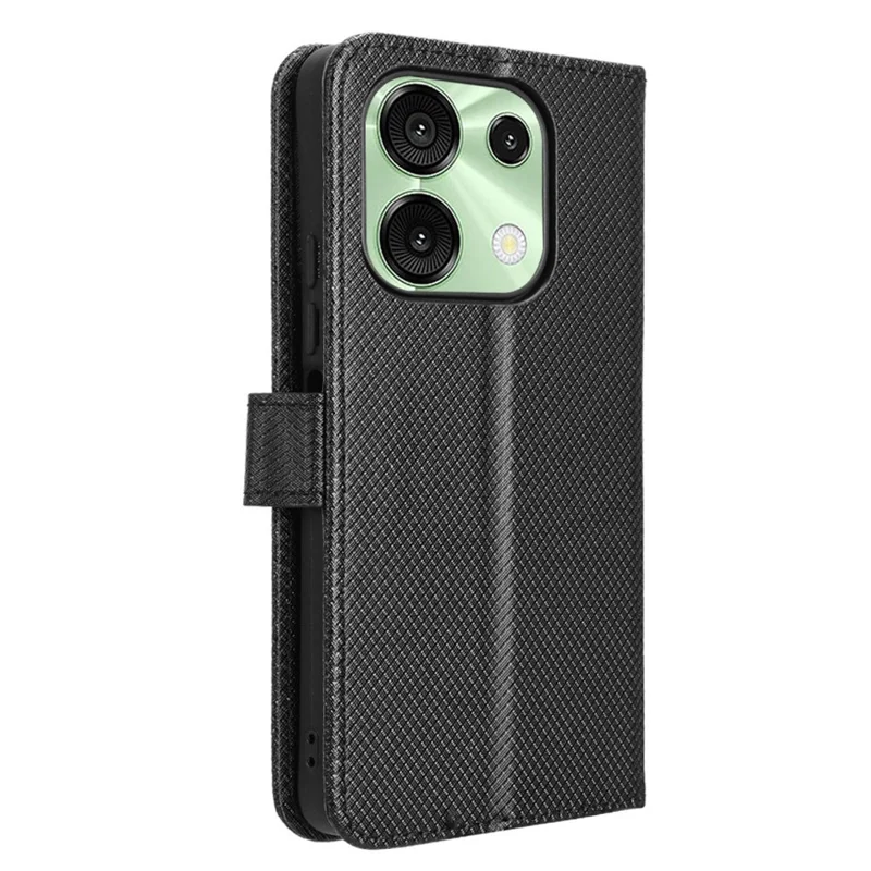For Umidigi G9 5G / G9A 4G / G9C 4G / G9T 4G / Note 90C / Note 90A / Note 90 Case PU Leather Diamond Texture Wallet Phone Cover - Black